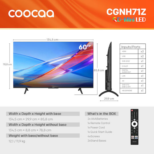 Smart Televizor 60" 4K UHD QD-Mini LED 60CGNH71Z HDR (2026)
