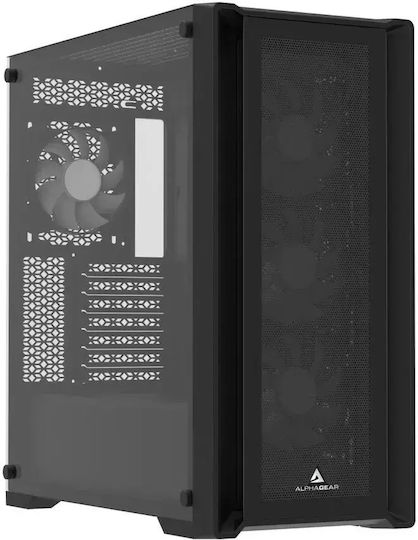 Purifier V2 Mesh Gaming Midi Tower Computer Case with Side Window and ARGB Lighting Black
