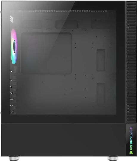 Tempest Gaming Midi Tower Computer Case with Side Window and ARGB Lighting Black