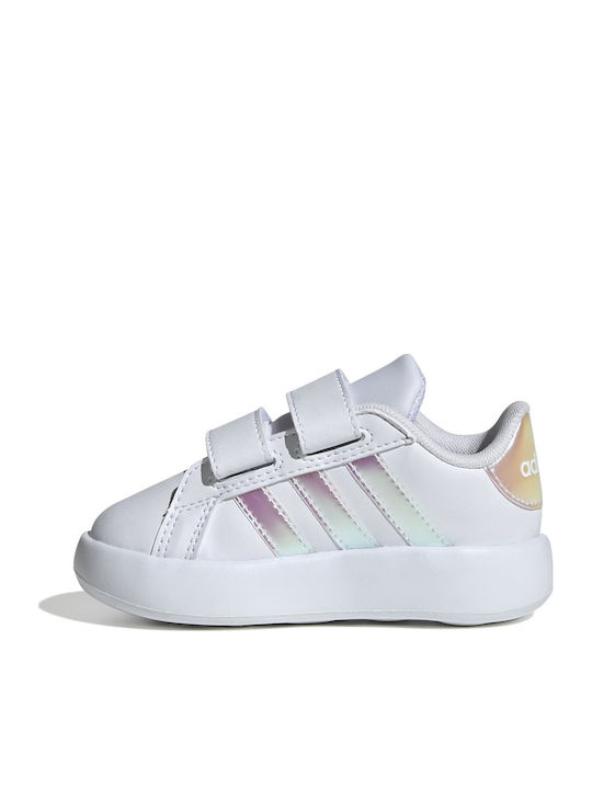 Grand Court 2.0 Kids Sneakers with Hoop & Loop Closure Cloud White / Iridescent / Grey Two