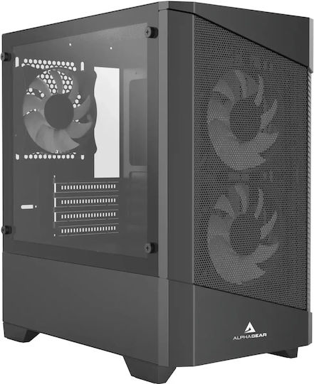 Monarch Gaming Mini Tower Computer Case with Side Window and RGB Lighting Black