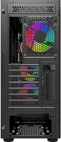 Artisan Argb Gaming Midi Tower Computer Case with Side Window Black