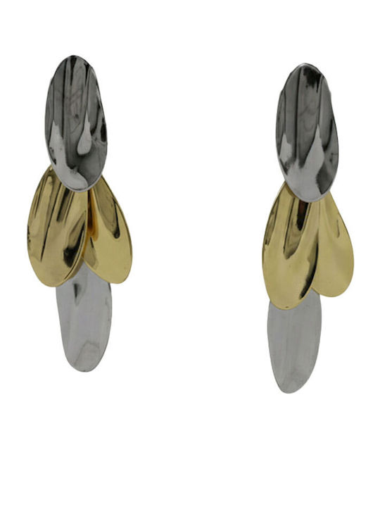 Steel Earrings Petal Layered Design Gold Steel Earrings Petal Layered Design Gold