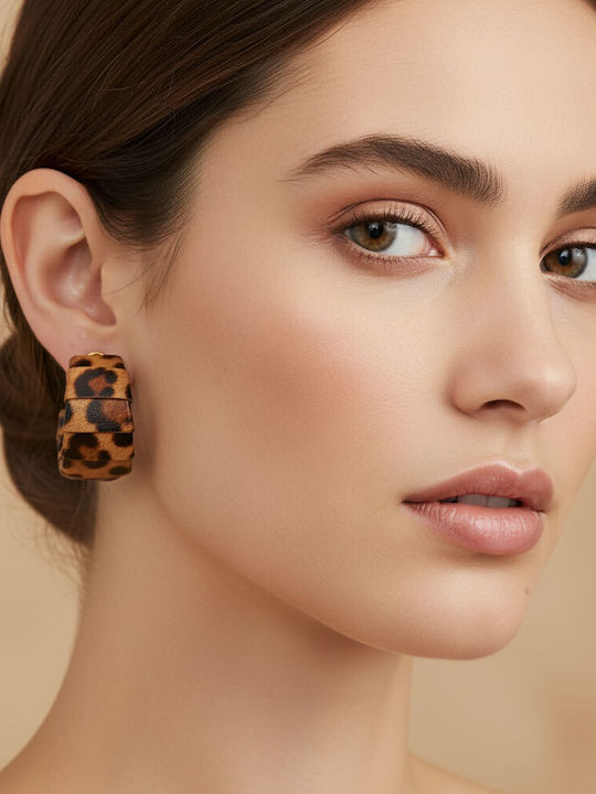 Dark Animal Print Hoop Earrings