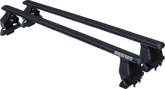 Menabo Metallic Car Roof Bars 112cm for Opel Adam 3D 2013+ Set with Roof Rack Legs Black