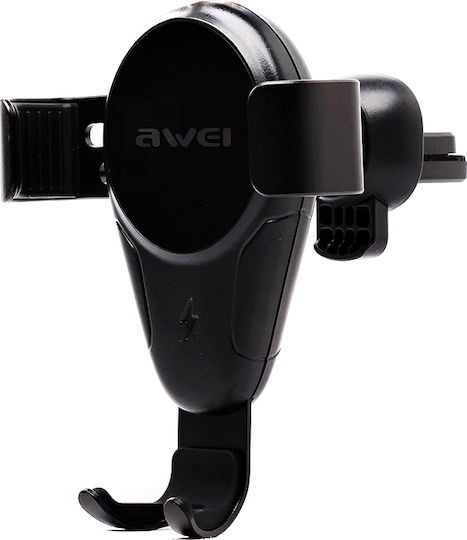 Awei Wireless Charger Phone Holder 2 in 1 Βάση Κινητού 4.7" - 6" με Ασύρματη Φόρτιση Μαύρη