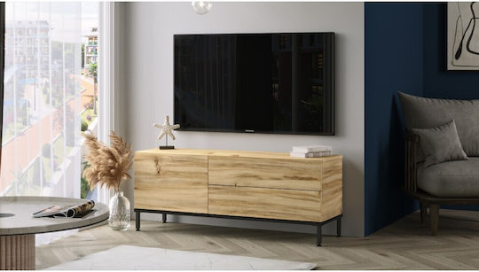 Viana TV Stand in Metal & Wood Beige L120xW35.5xH46.3cm