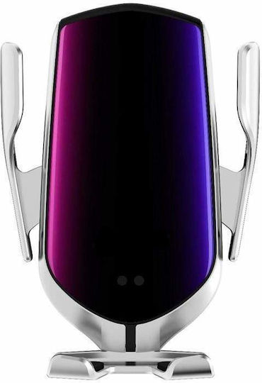 Suport Auto Pentru Telefon Mobil Cu Încărcare Wireless Argintiu Suport Auto Pentru Telefon Mobil Cu Încărcare Wireless Argintiu