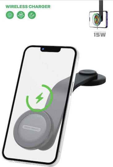T-Phox Стойка за Телефон с Безжично Зареждане 15W Черна