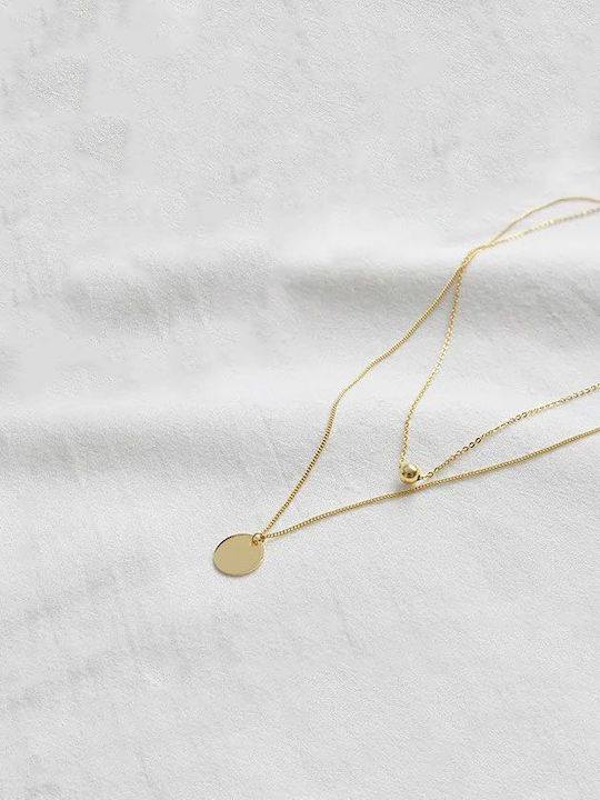 Double Necklace in Gold-Plated Steel