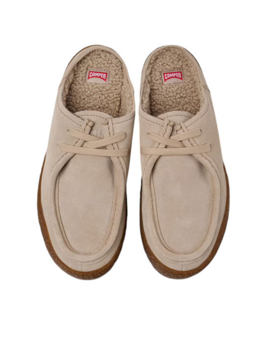 Mules mit niedrigem Absatz in Beige
