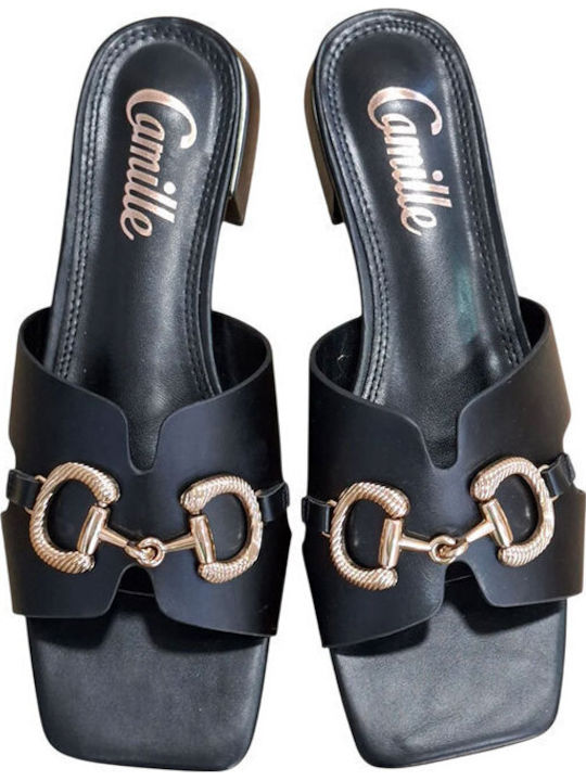 Ledersandalen für Damen Schwarz 100006645013-Schwarz