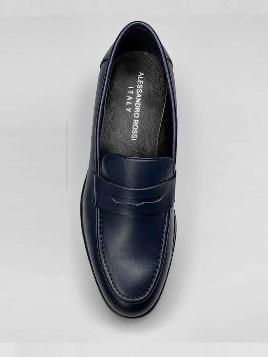 Δερμάτινα Ανδρικά Loafers σε Μπλε Χρώμα