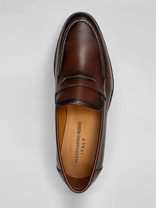 Δερμάτινα Ανδρικά Loafers σε Καφέ Χρώμα