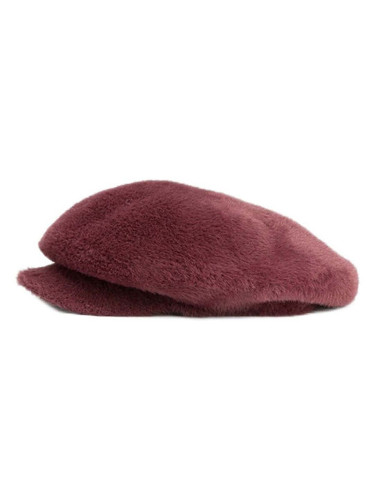 Tiffosi Women's Furry Beret Burgundy
