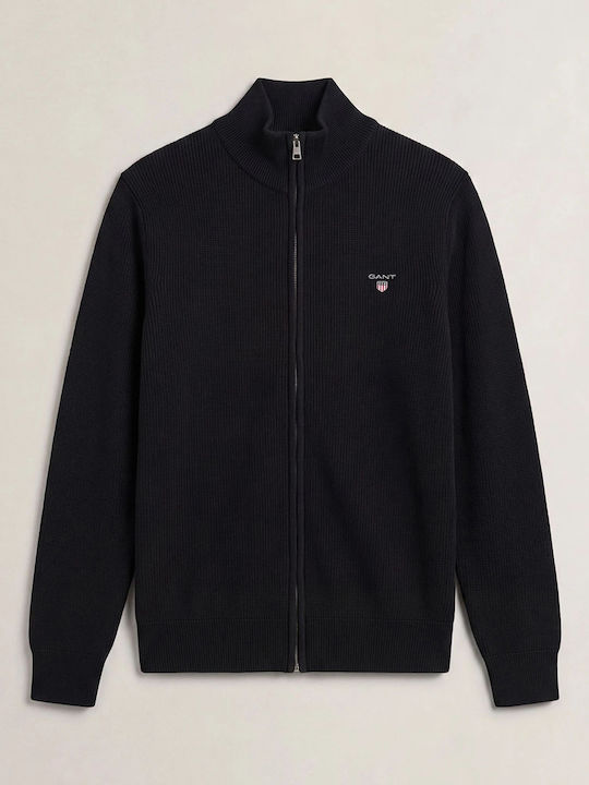 Gant Cardigan Tricotat Bărbați Negru Gant Cardigan Tricotat Bărbați Negru