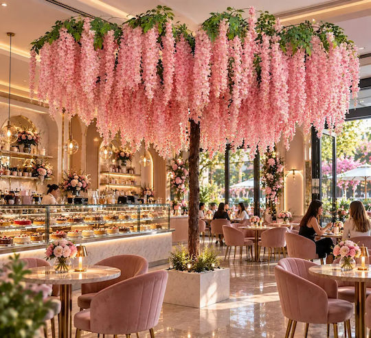 Изкуствено дърво за външно пространство Китайска глициния Pink 300см