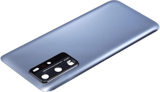 Задно стъкло за капак и камера за Huawei P40 Pro, огледално сребристо