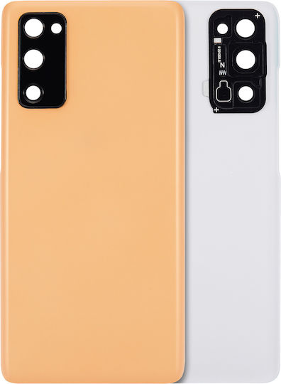 Capac Spate din Sticlă cu Lentile pentru Cameră Samsung Galaxy S20 FE 5G Aftermarket Plus Portocaliu Cloud