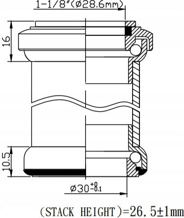 Neco H845 Black Ahead 1-1/8”x34x30 Set