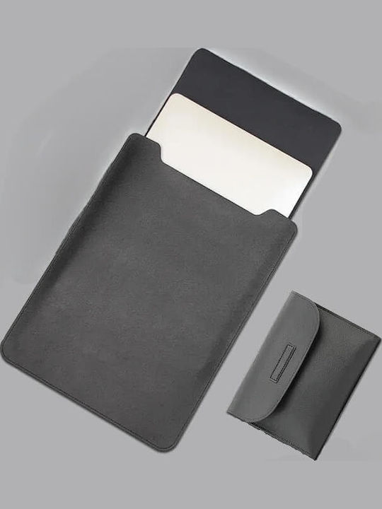 Edman Minimalist M13p Laptop Sleeve Accessory Pocket Apple Macbook Air Pro 12–13″ Mouse Pad Leather Fabric Black