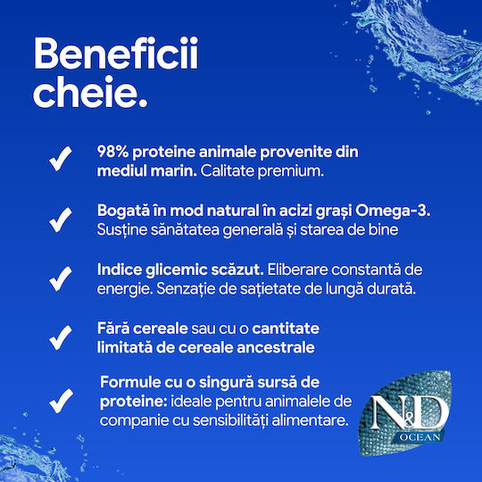 Ocean Hrană Uscată Fără Cereale pentru Pisici Adulte Sterilizate cu Hering 5 kg