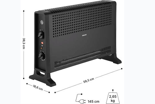 Sencor Convector de Pardoseală 2000W 58.5x38.3cm Negru