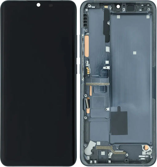 Ansamblu LCD cu Ramă Xiaomi Mi Note 10 Original OEM Negru Midnight