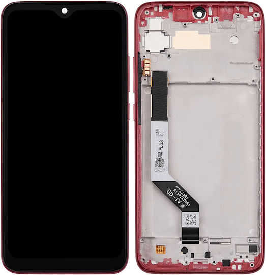 LCD-Baugruppe mit Rahmen Xiaomi Redmi Note 7 7 Pro Aftermarket Plus Nebelrot