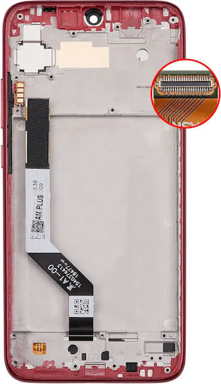 LCD-Baugruppe mit Rahmen Xiaomi Redmi Note 7 7 Pro Aftermarket Plus Nebelrot