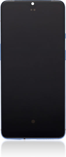 OLED-Displayeinheit mit Rahmen für OnePlus 7T, Aftermarket Plus, Glacier Blue