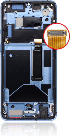 OLED-Displayeinheit mit Rahmen für OnePlus 7T, Aftermarket Plus, Glacier Blue