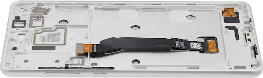 LCD-Baugruppe mit Rahmen für Xiaomi Mi Mix 2s, Aftermarket Plus, Weiß