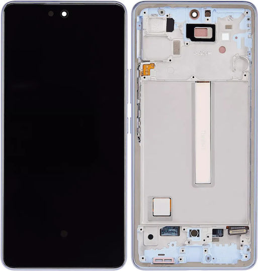 OLED-Baugruppe mit Rahmen Samsung Galaxy A53 5G A536 2022 6,46" Aftermarket Plus Blau