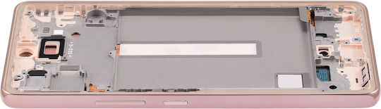 Ansamblu OLED cu ramă pentru Samsung Galaxy A53 5G A536 2022 6,46" Aftermarket Plus, Culoarea Piersicii