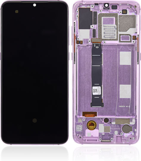OLED-Baugruppe mit Rahmen für Xiaomi Mi 9 Aftermarket Plus Lavendelviolett