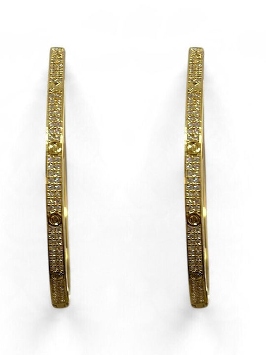 Women's Earrings Gold Hoops Classic Minimal Prime Steel Gold Women Ssn338