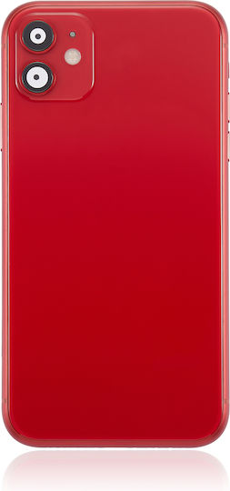 Back Housing W Small Components Pre-installed Iphone 11 No Logo Aftermarket Plus Red