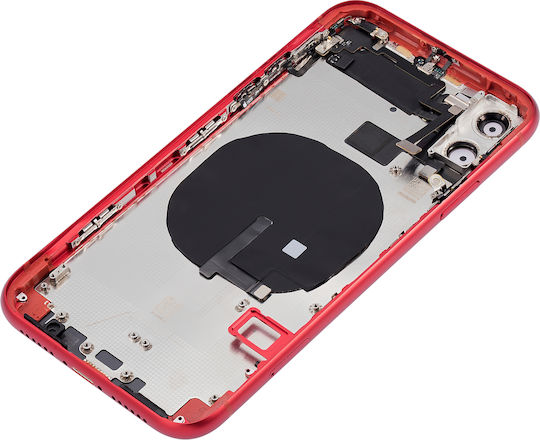 Back Housing W Small Components Pre-installed Iphone 11 No Logo Aftermarket Plus Red