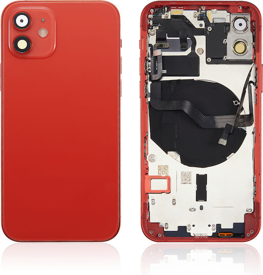 Rückseitiges Gehäuse mit Kleinteilen iPhone 12 US-Version Aftermarket Plus Rot