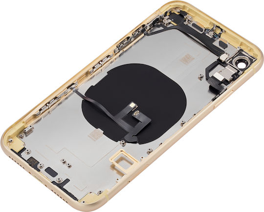 Заден корпус с предварително инсталирани малки компоненти, за iPhone XR, без лого, неоригинален, Plus, жълт