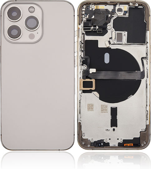 Capac Spate cu Piese Mici iPhone 13 Pro Versiune SUA Aftermarket Plus Auriu