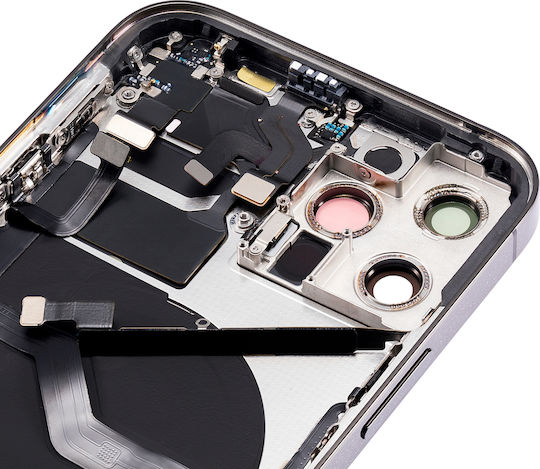 Capac Spate Cu Piese Mici iPhone 12 Pro Versiunea SUA Aftermarket Plus Grafit