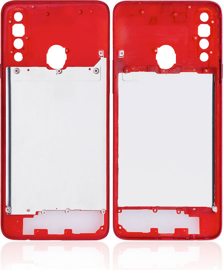 Mid-frame Housing Samsung Galaxy A20s A207 2019 Aftermarket Plus Red