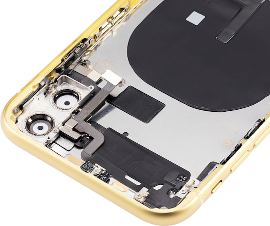 Back Housing W Small Components Pre-installed Iphone 11 No Logo Aftermarket Plus Yellow