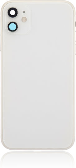 Back Housing W Small Components Pre-installed Iphone 11 No Logo Aftermarket Plus White