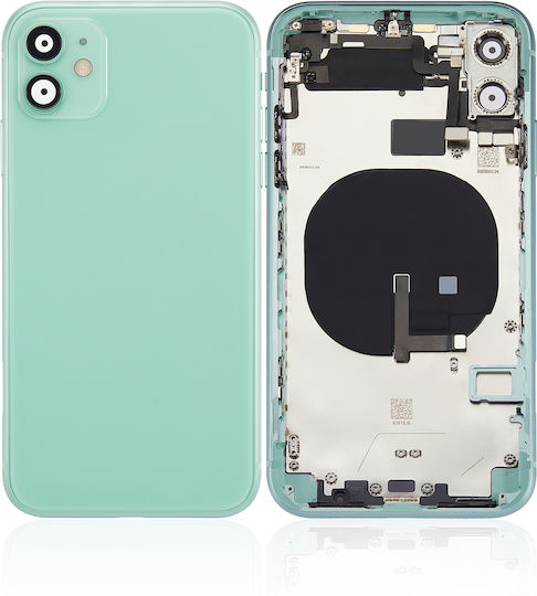 Заден корпус с предварително монтирани малки компоненти за iPhone 11, без лого, заместител Plus, зелен