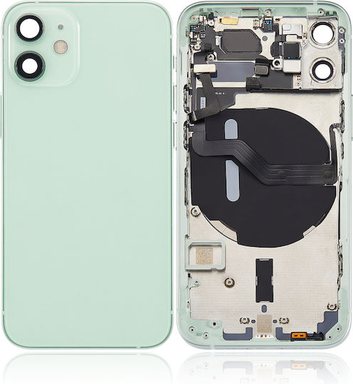 Capac Spate cu Componente Mici pentru iPhone 12 Mini, Versiunea SUA, Aftermarket Plus, Verde