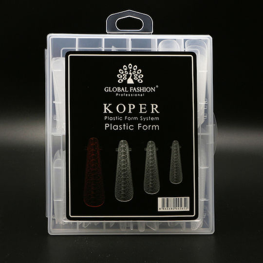 Global Fashion Top Plastik-Nagelformen 120 Stück, Gewölbt, Mandelförmig, Schlangenmuster