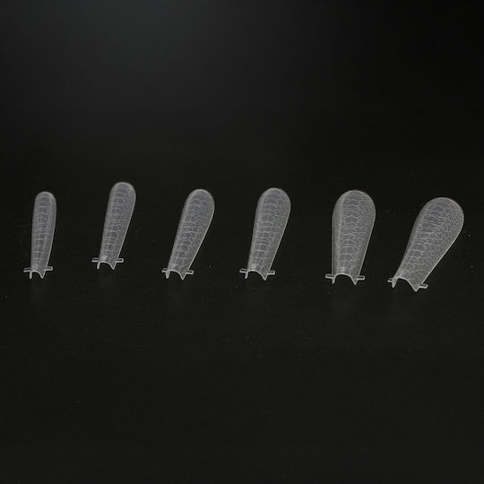 Global Fashion Top Plastik-Nagelformen 120 Stück, Gewölbt, Mandelförmig, Schlangenmuster